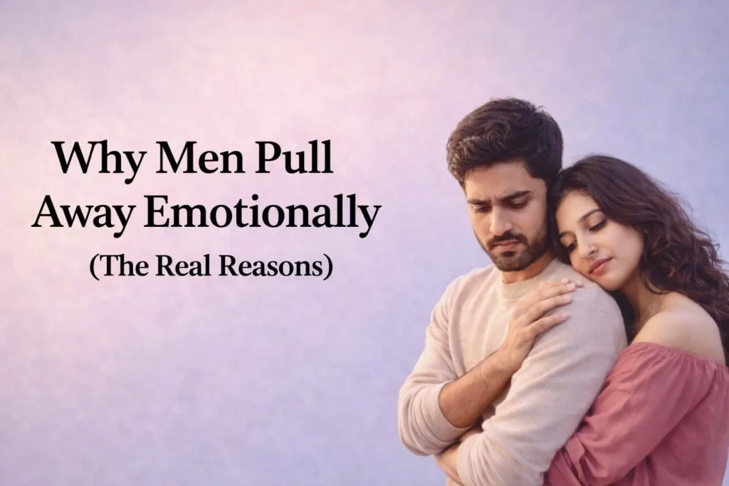 Couple showing emotional distance explaining why men pull away emotionally in relationships
