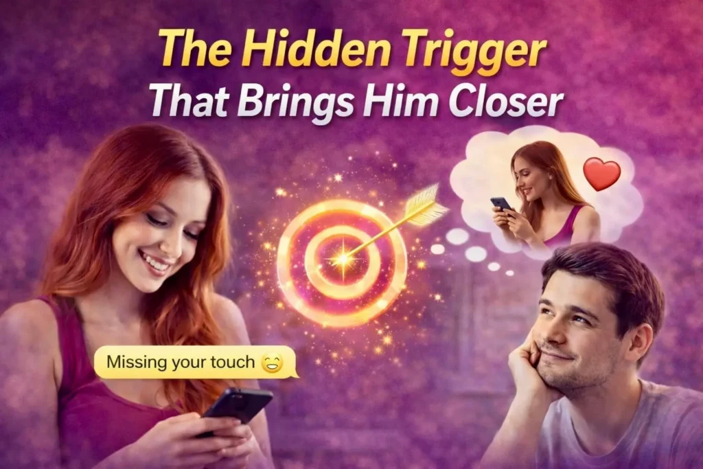 flirty text messages creating attraction woman texting smiling man thinking about her emotional trigger psychology