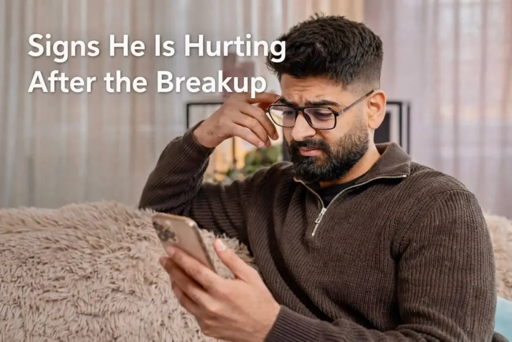 signs he is hurting after breakup psychology
