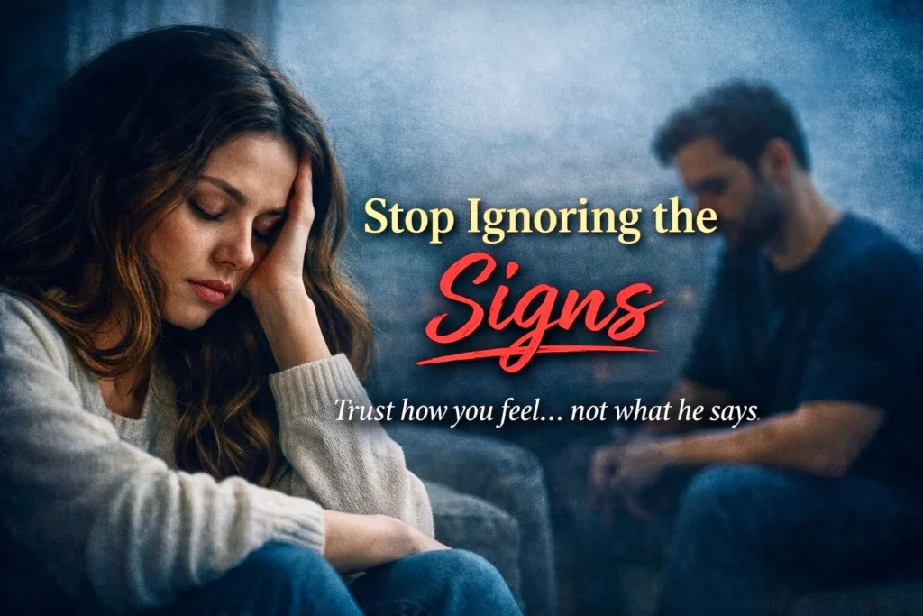 woman realizing relationship problems emotional distance signs he does not love you anymore