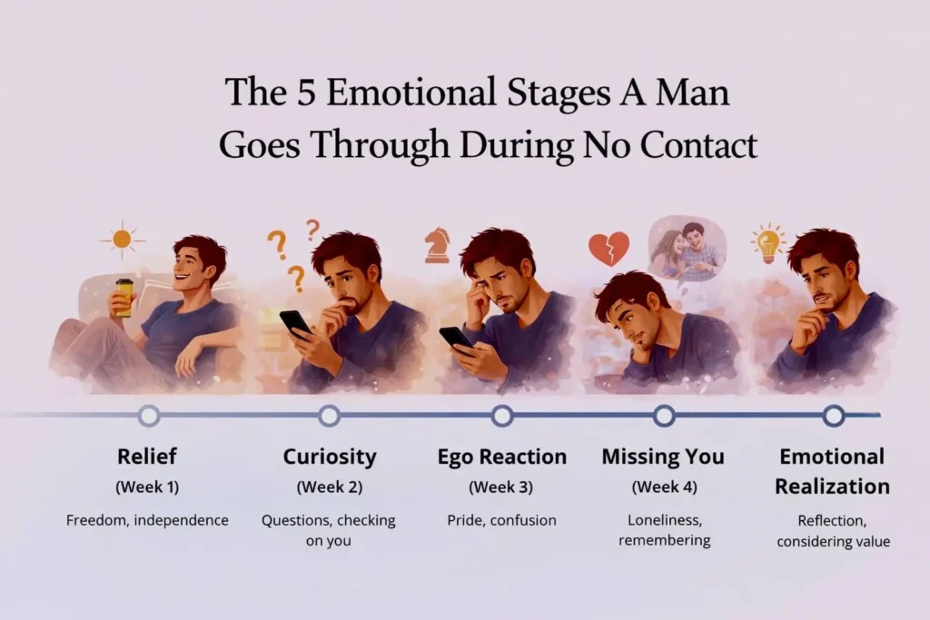 Emotional Stages A Man Goes Through During No Contact