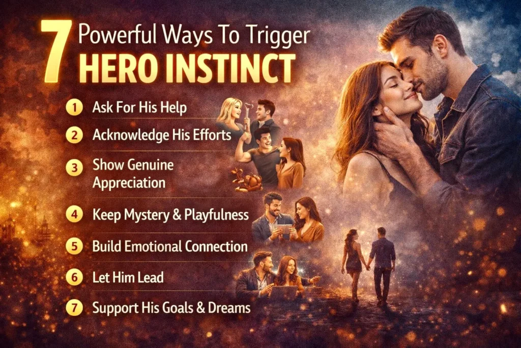 7 powerful ways to trigger hero instinct in a man tips emotional connection relationship advice list attraction psychology