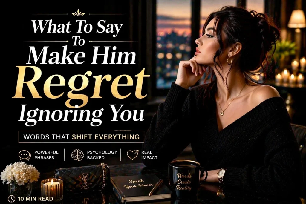 What to say to make him regret ignoring you blog section showing confident responses, emotional intelligence, and boundary-setting
