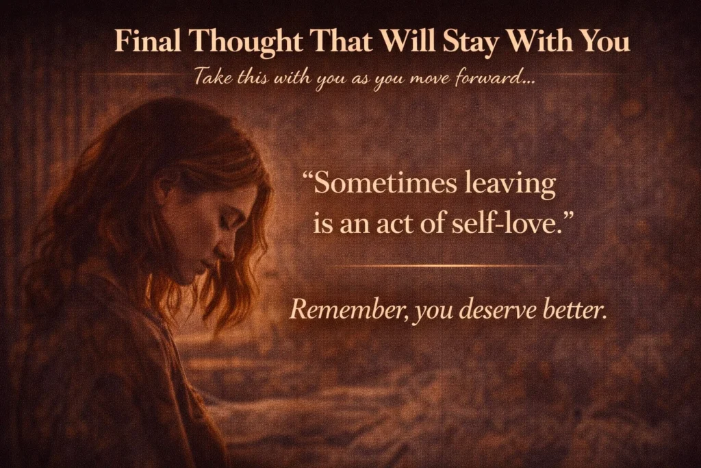 Final emotional thought after breakup deep reflection message about love and letting go