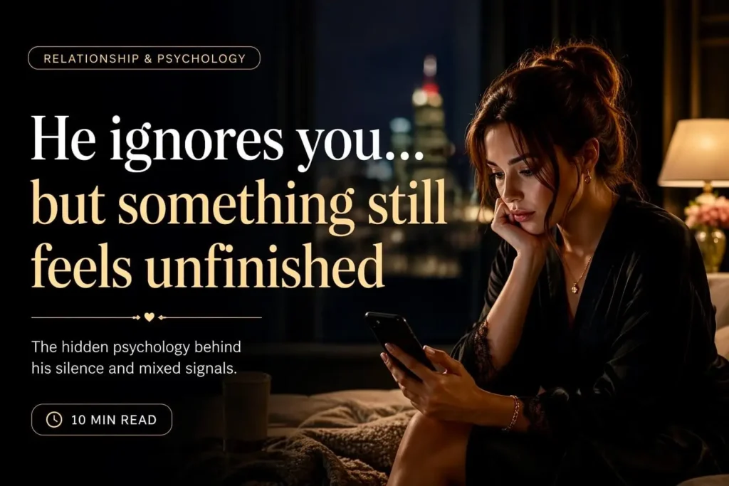 man ignoring you but still likes you emotional confusion relationship psychology woman thinking at night