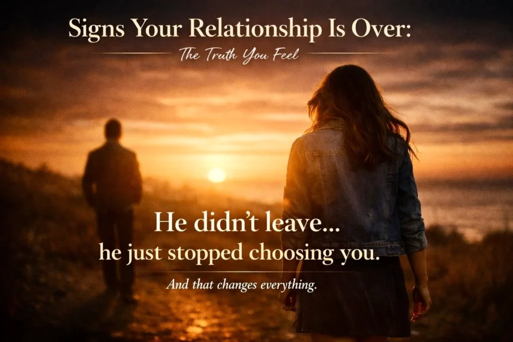 Signs your relationship is over couple standing distant during sunset emotional disconnect scene