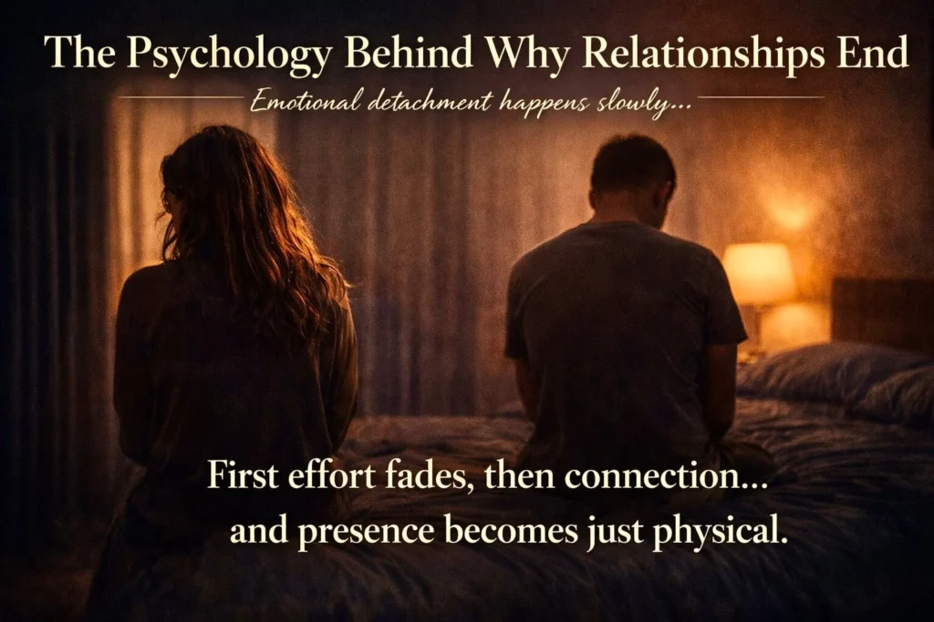 Psychology behind why relationships end emotional distance and lack of connection explained visually