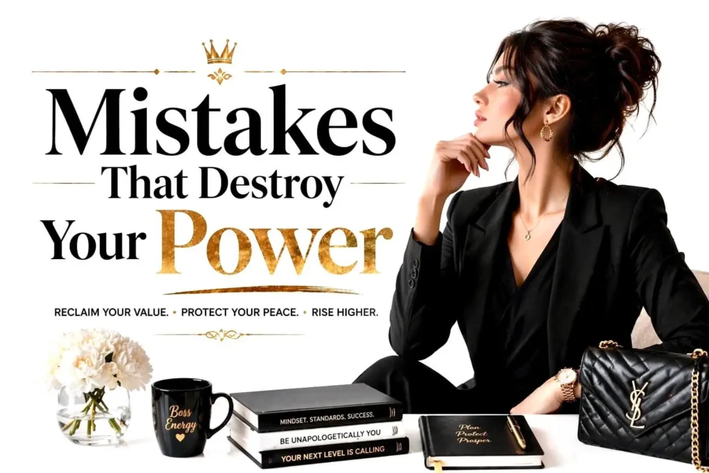 Mistakes that destroy your power in relationships blog section showing behaviors like double texting, emotional pressure, and overpursuing