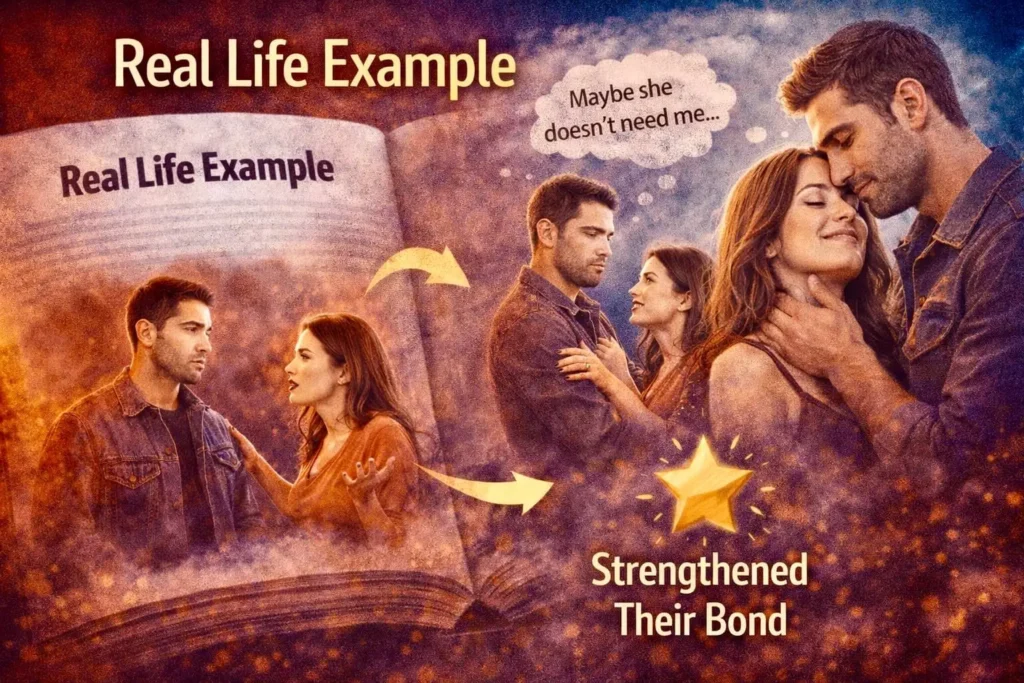 real life example of hero instinct in relationship woman making man feel needed emotional connection story transformation couple