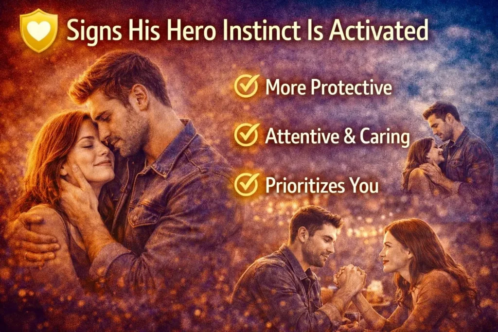 signs his hero instinct is activated man showing effort protection emotional attachment relationship signals psychology