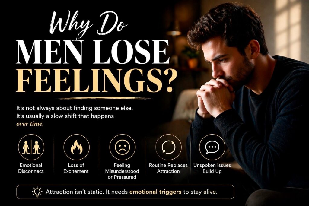 why do men lose feelings emotional disconnect loss of attraction and relationship psychology explained