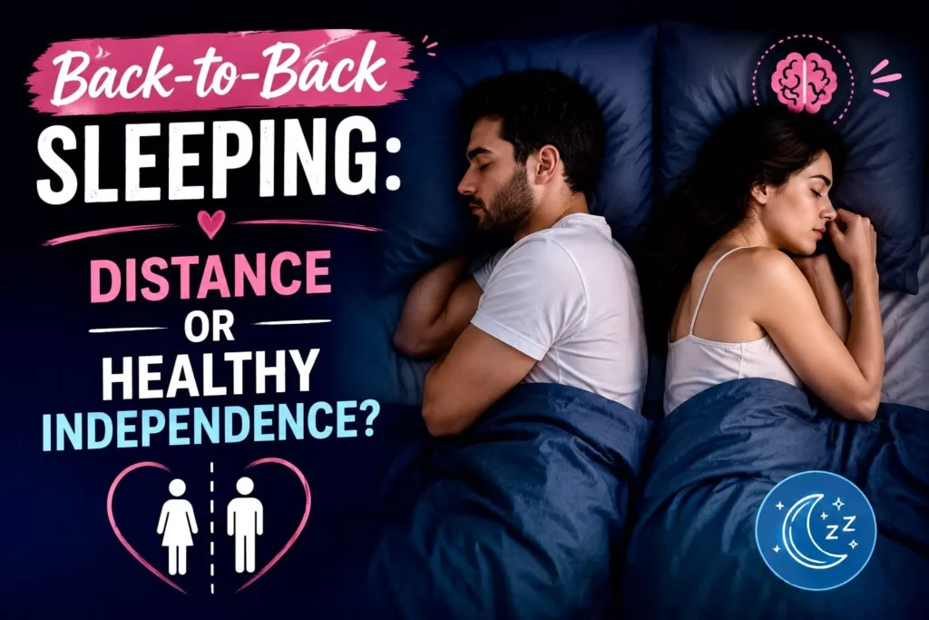 Back-to-back sleeping couples position meaning healthy independence or emotional distance psychology