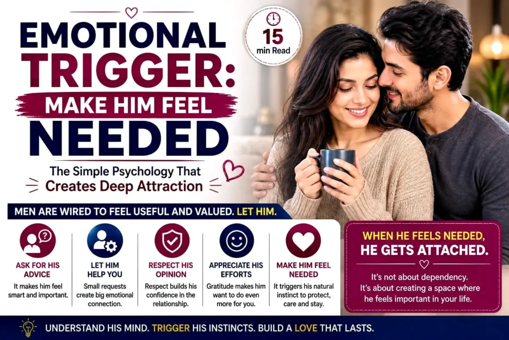 Couple enjoying time together, representing emotional trigger where making him feel needed increases attachment and attraction