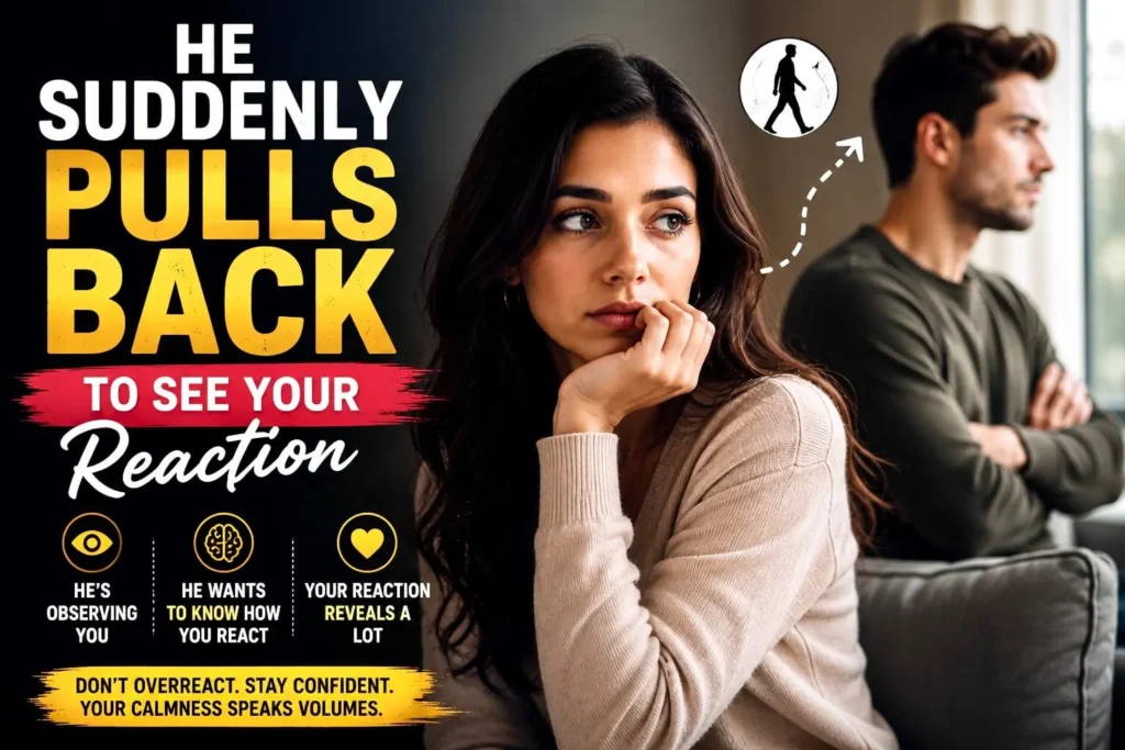Man suddenly pulls back in relationship to test emotional reaction and attraction psychology