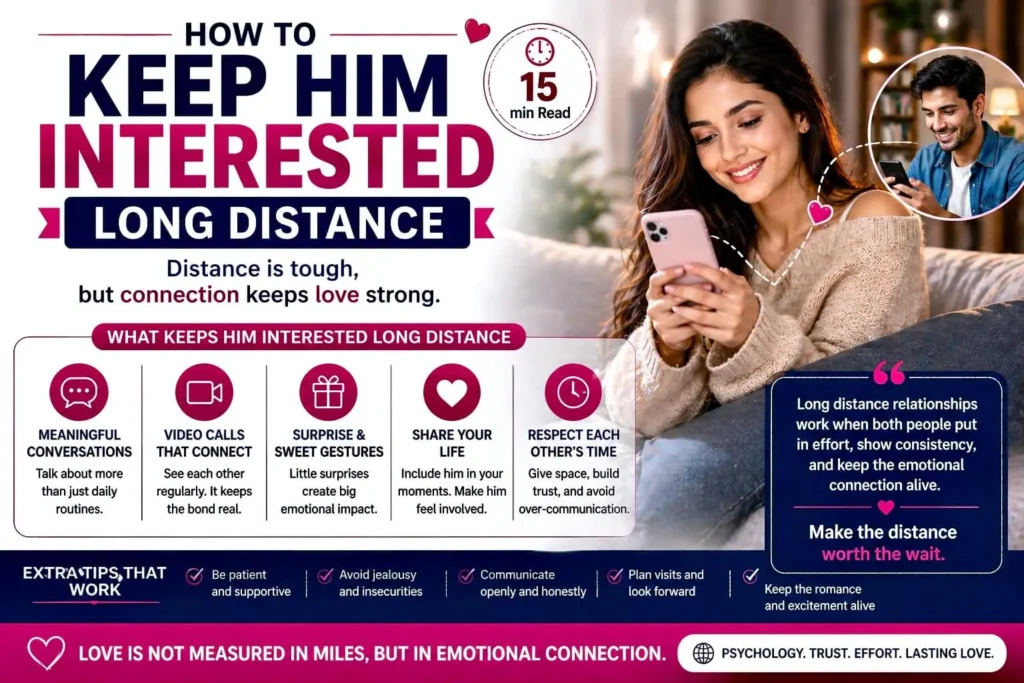 Woman smiling while texting on phone, representing how to keep him interested in a long distance relationship through communication