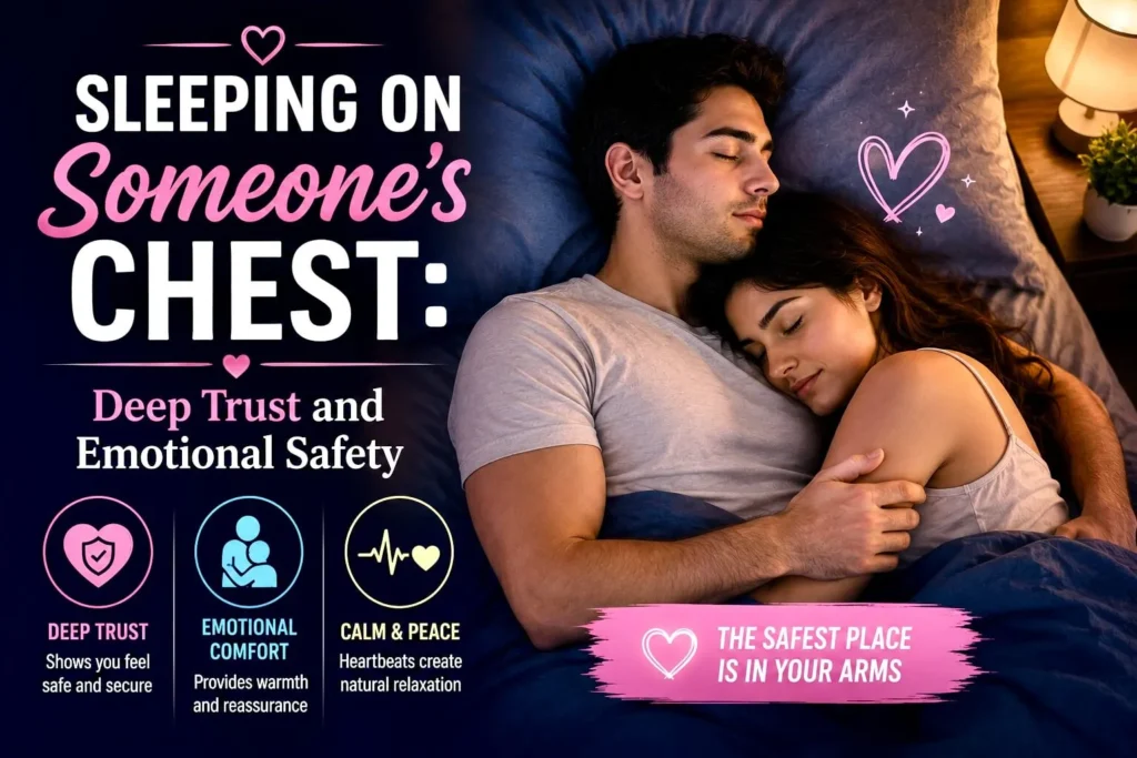 Sleeping on someone’s chest position showing deep trust emotional safety and relationship comfort