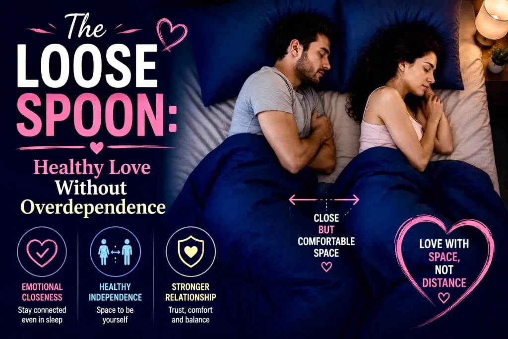 Loose spoon sleeping position meaning healthy love without overdependence in relationship psychology