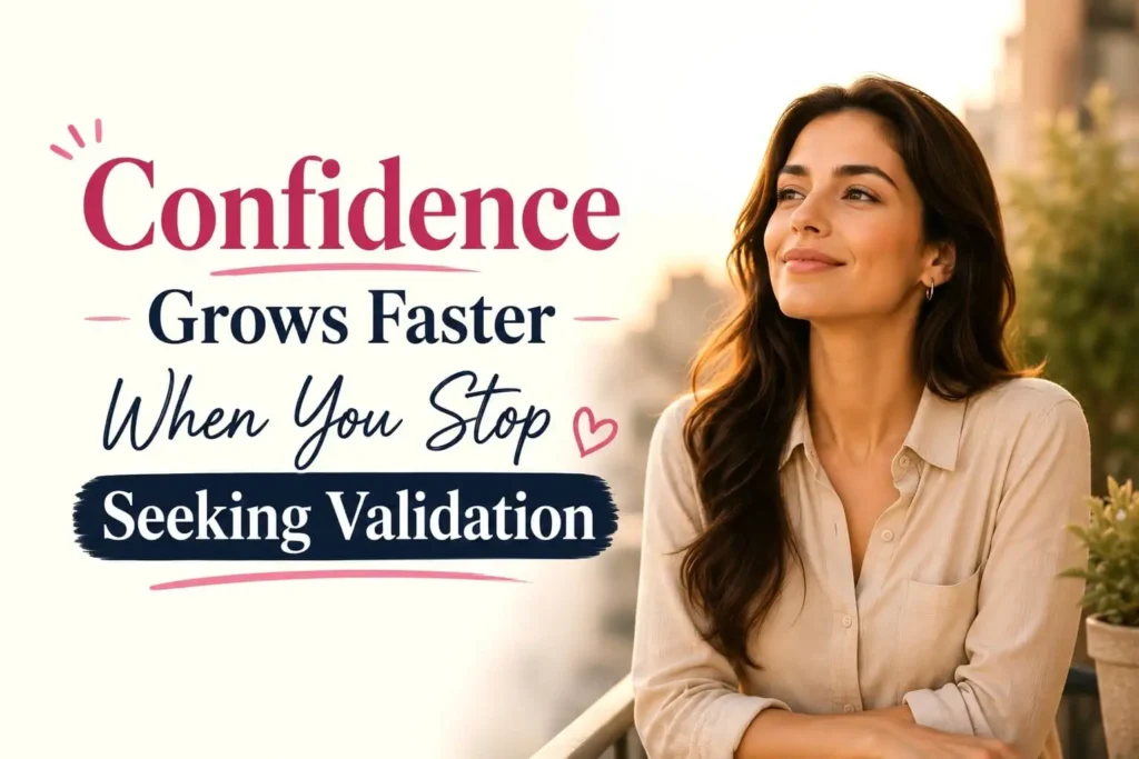Confident woman enjoying a peaceful moment outdoors, representing self-confidence that comes from not seeking validation.