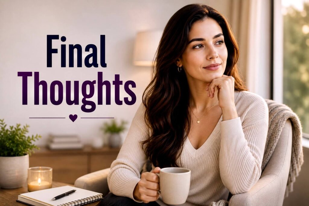 Thoughtful woman reflecting on healthy relationship advice, self-respect, and emotional connection.