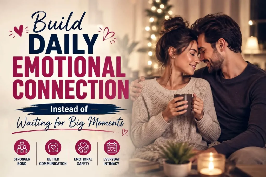 Couple enjoying a quiet moment together, highlighting the importance of daily emotional connection in a healthy relationship.