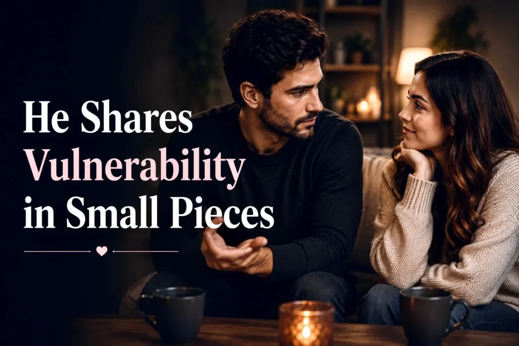 Guarded man shares vulnerability in small pieces as emotional trust grows