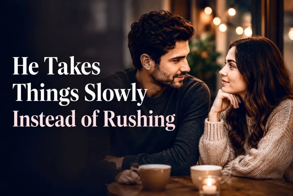He takes things slowly instead of rushing – guarded man building trust in a relationship
