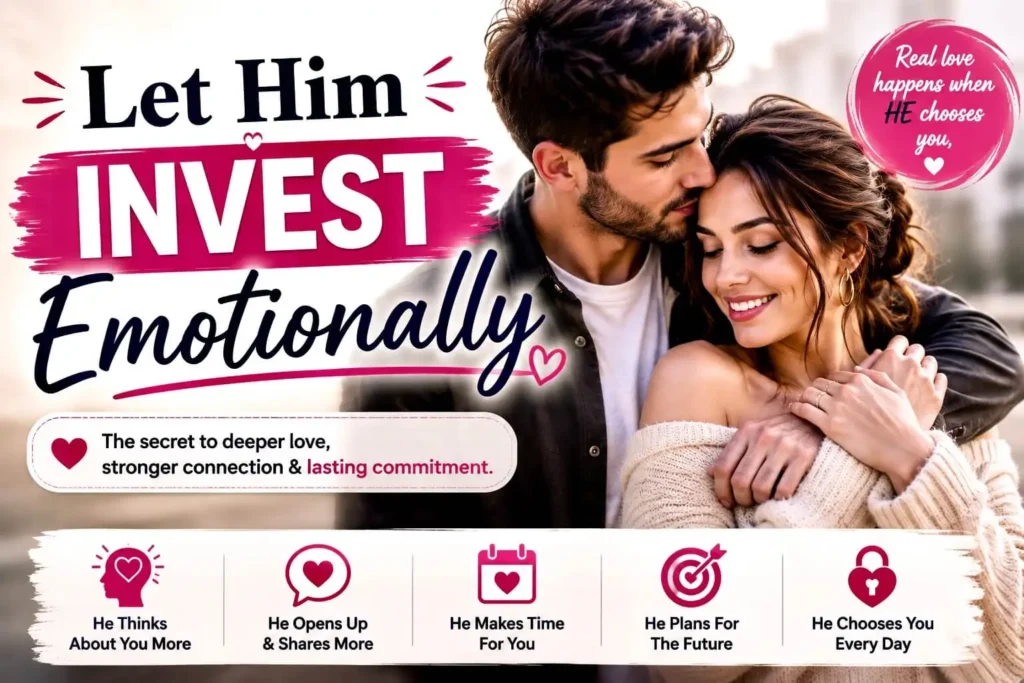 Let Him Invest Emotionally by creating deeper emotional connection, trust, and commitment in your relationship.