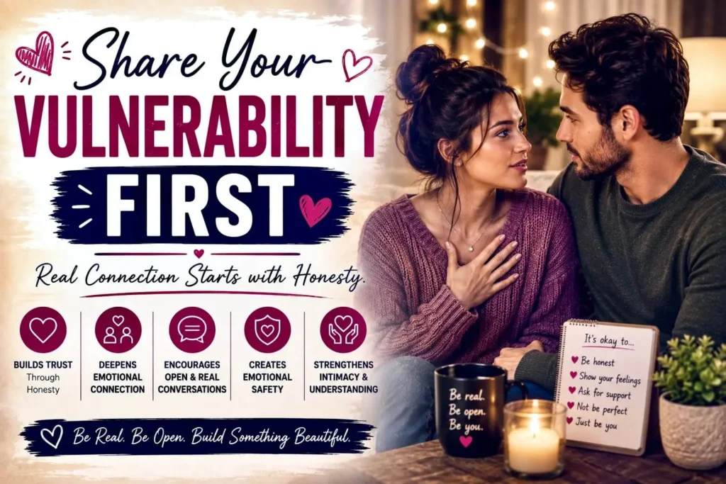 Woman opening up emotionally to her partner, showing how vulnerability creates trust and deeper emotional intimacy in a relationship.