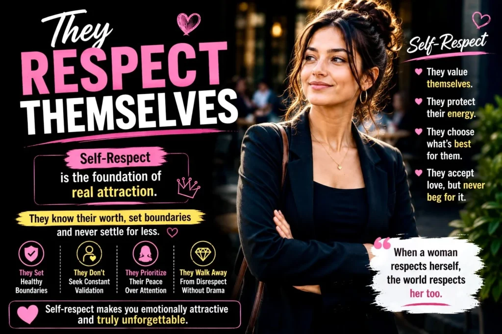 Self-respecting woman demonstrating healthy boundaries, confidence, and emotional independence in relationship psychology.