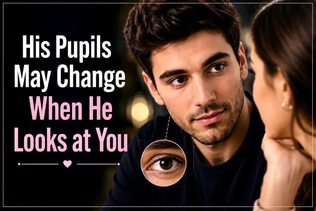 His pupils may change when he looks at you, exploring eye contact and attraction psychology