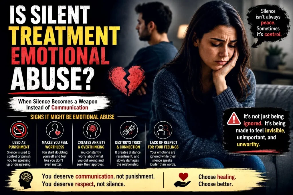 Silent treatment emotional abuse showing how prolonged silence can cause emotional pain