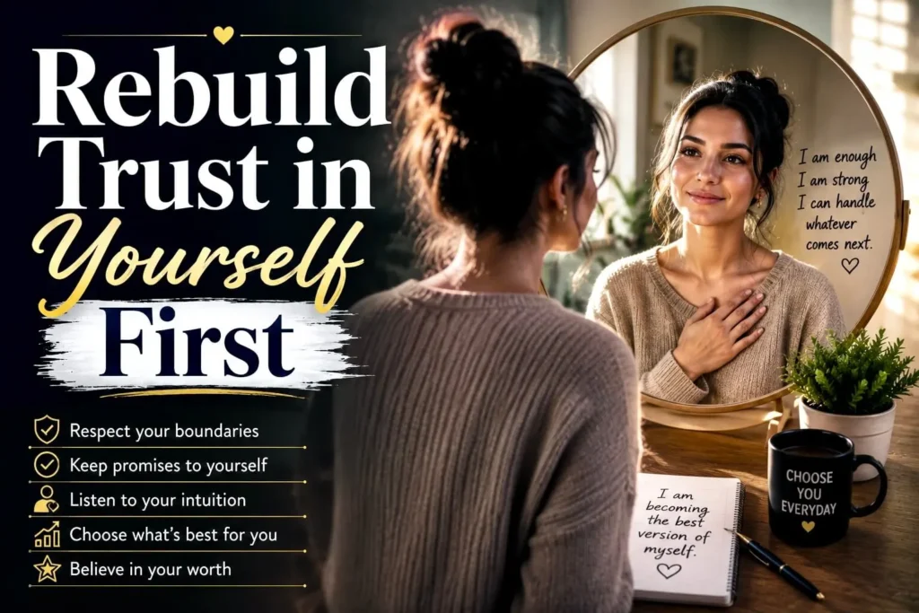 Rebuild trust in yourself after betrayal by strengthening self-confidence and boundaries